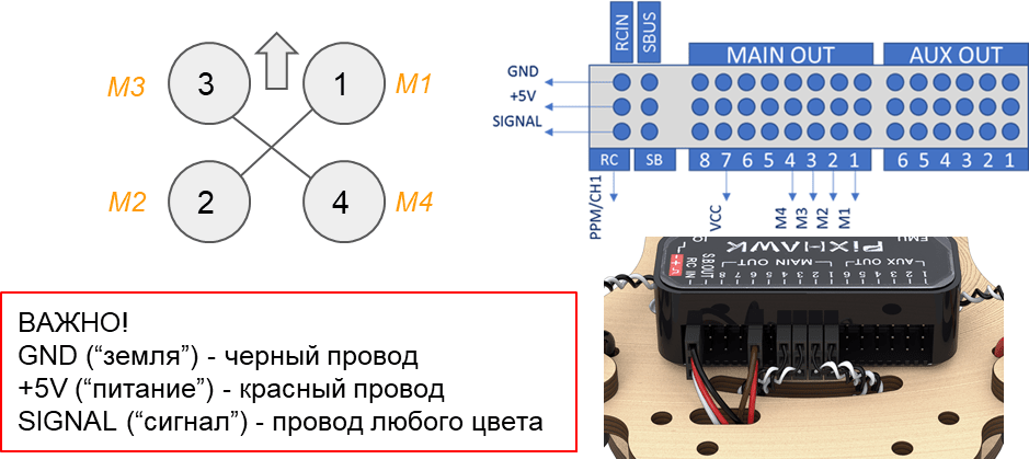 Подключение полетного контроллера