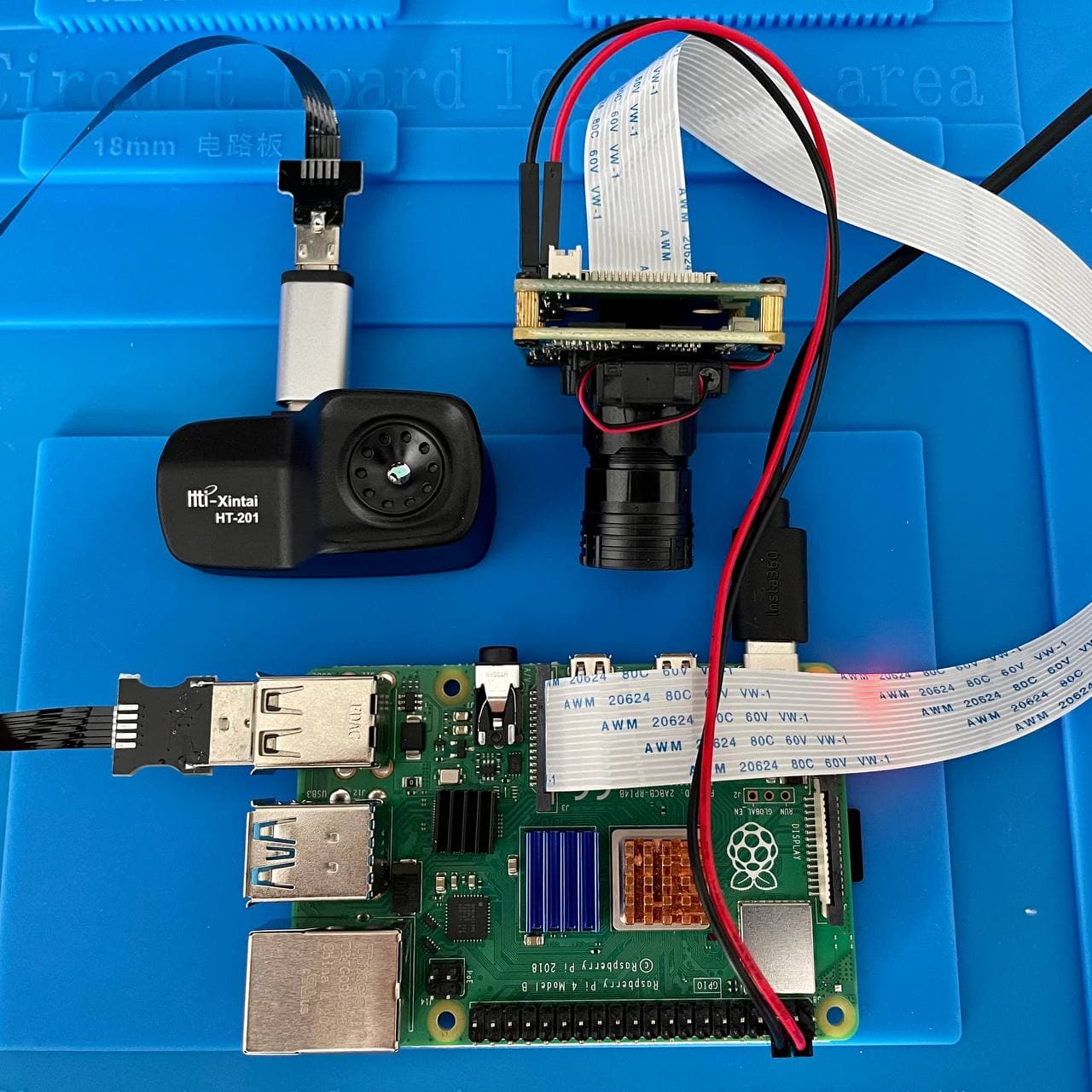 Подключите к Raspberry Pi камеры VEYE-MIPI-327E и тепловизора HT-201