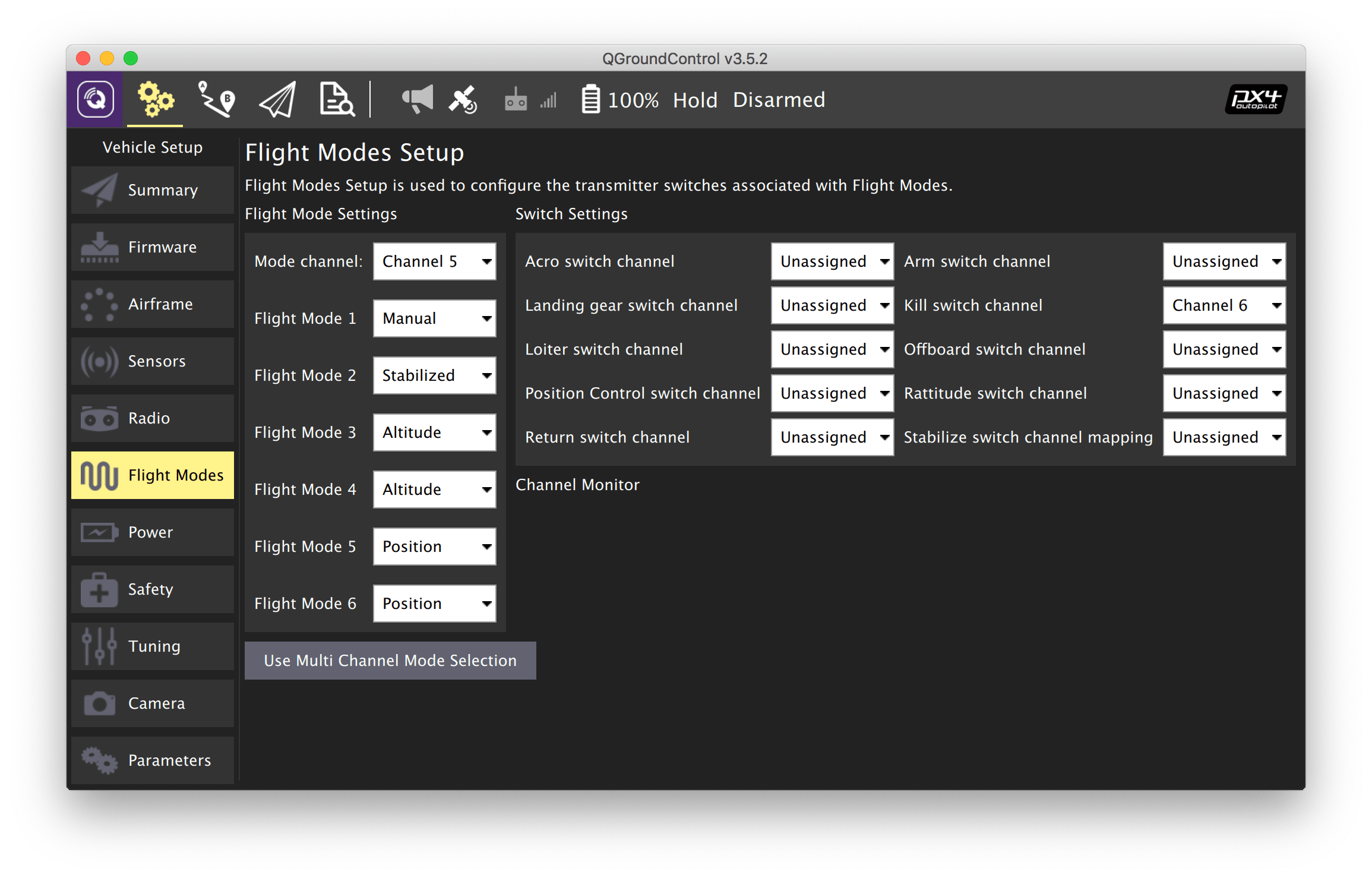 QGroundControl modes